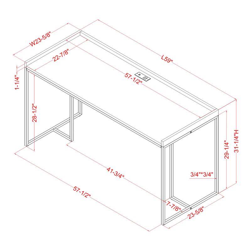 Pink Wood Computer Desk K1887