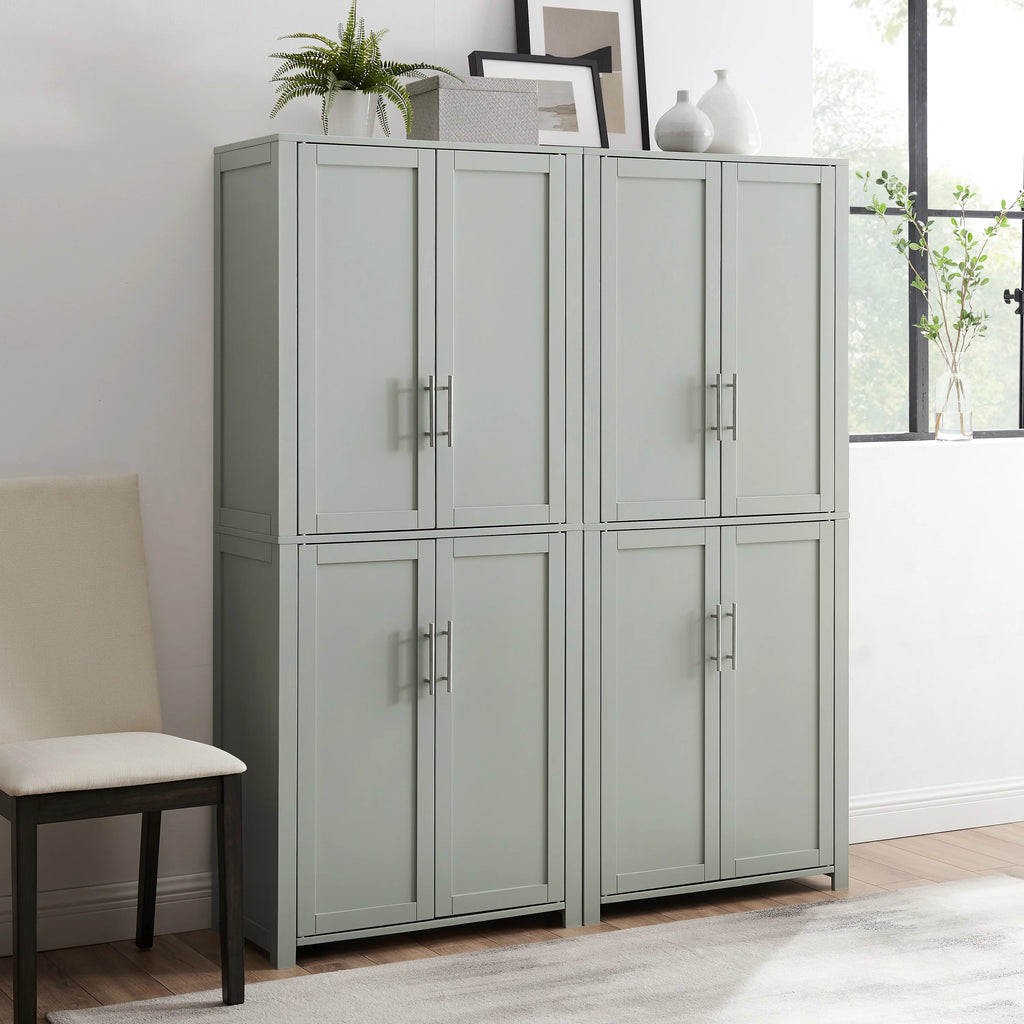 Tall Wood Pantry in Gray (Set of 2) V4619