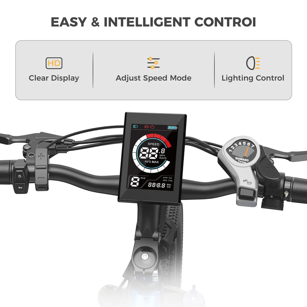 Electric Bike with 500W Motor, 48V 12.5AH Removable Battery, 27.5" 7-Speed Front Suspension M2525