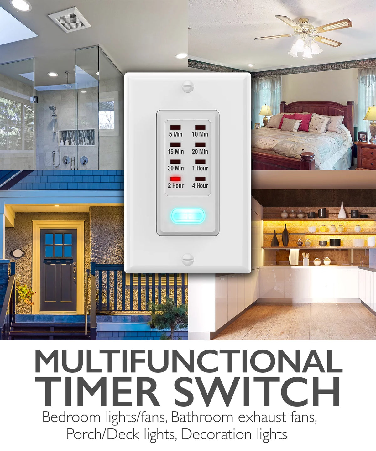 2 Pack 9 Setting 1875W Countdown Timer Switch A3332