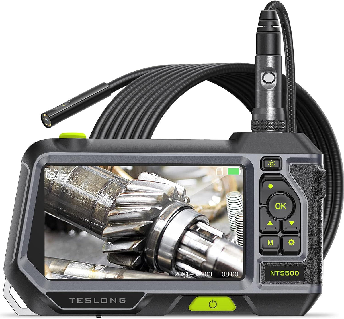 Industrial Borescope Inspection Camera with 5inch 720P HD Screen, 16.5ft E5854