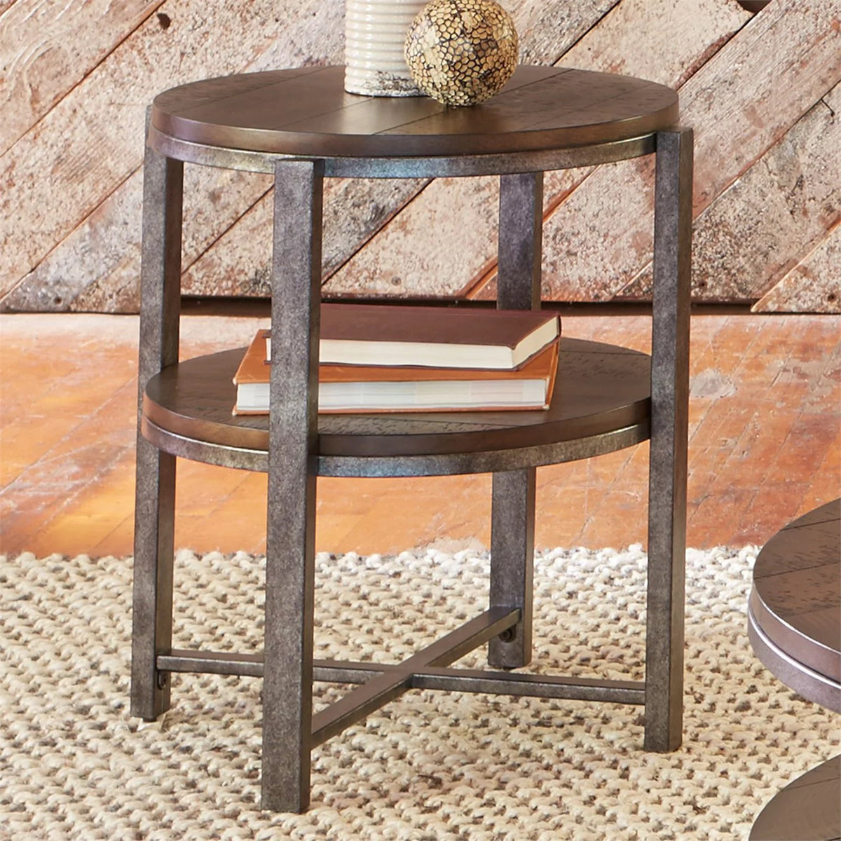Medium Brown Round End Table E5643