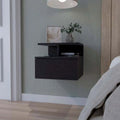 Floating Nightstand with 2-Tier Shelf and 1-Drawer Y3362