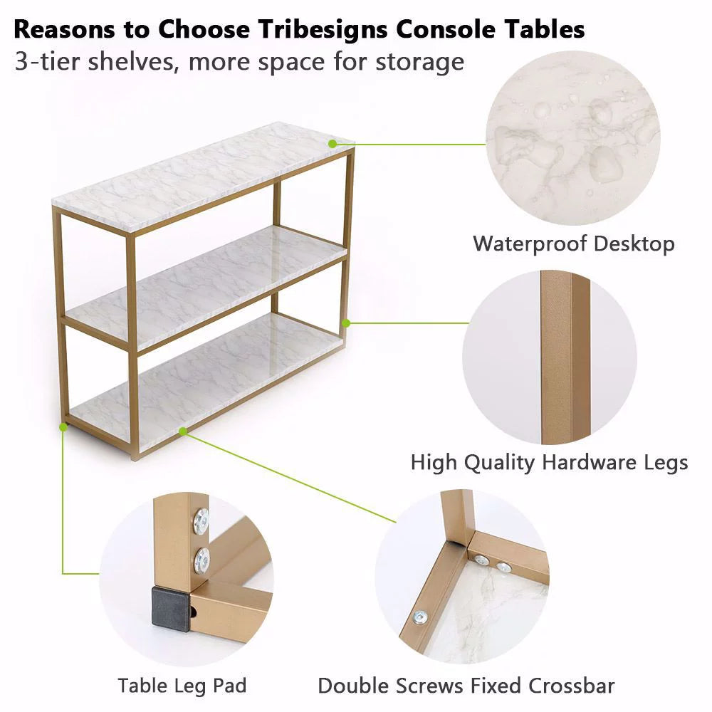 3-Tier Gold Console Table S421