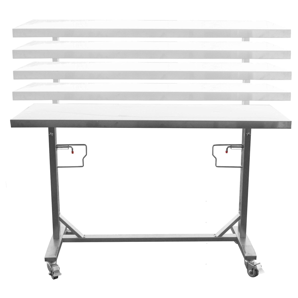 Stainless Steel Adjustable Height Work Table with Locking Casters M737708