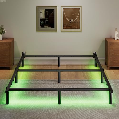 Black 7 Inch Metal Steel Bed Frame Y348159
