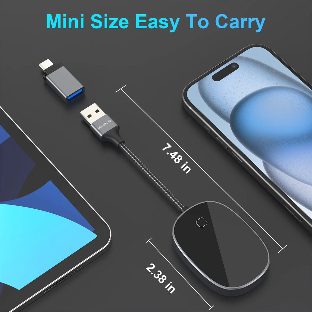 2 in 1 Wireless CarPlay & Android Auto Car Adapter, Grey Y31366