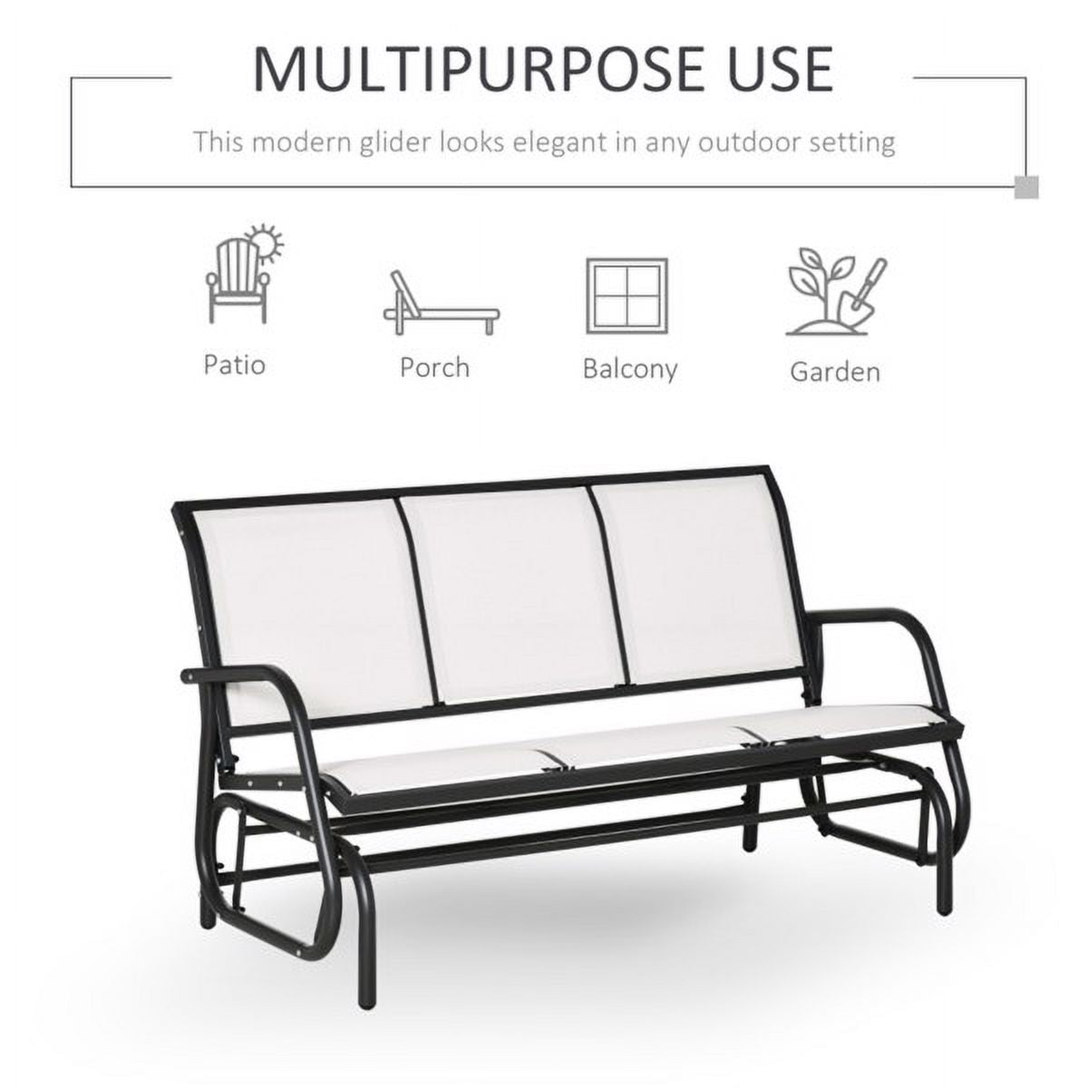 3 Seat Gliding Bench Chair L225