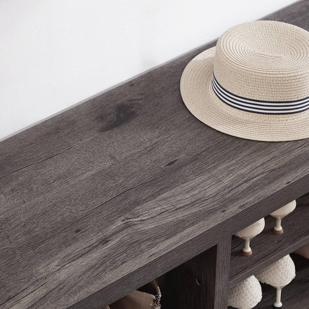 Grey Rustic Storage Bench S2899