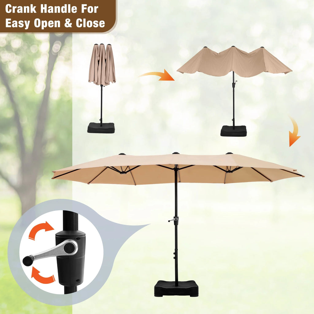 8 Pieces Outdoor Patio Dining Set with Navy Umbrella N49666