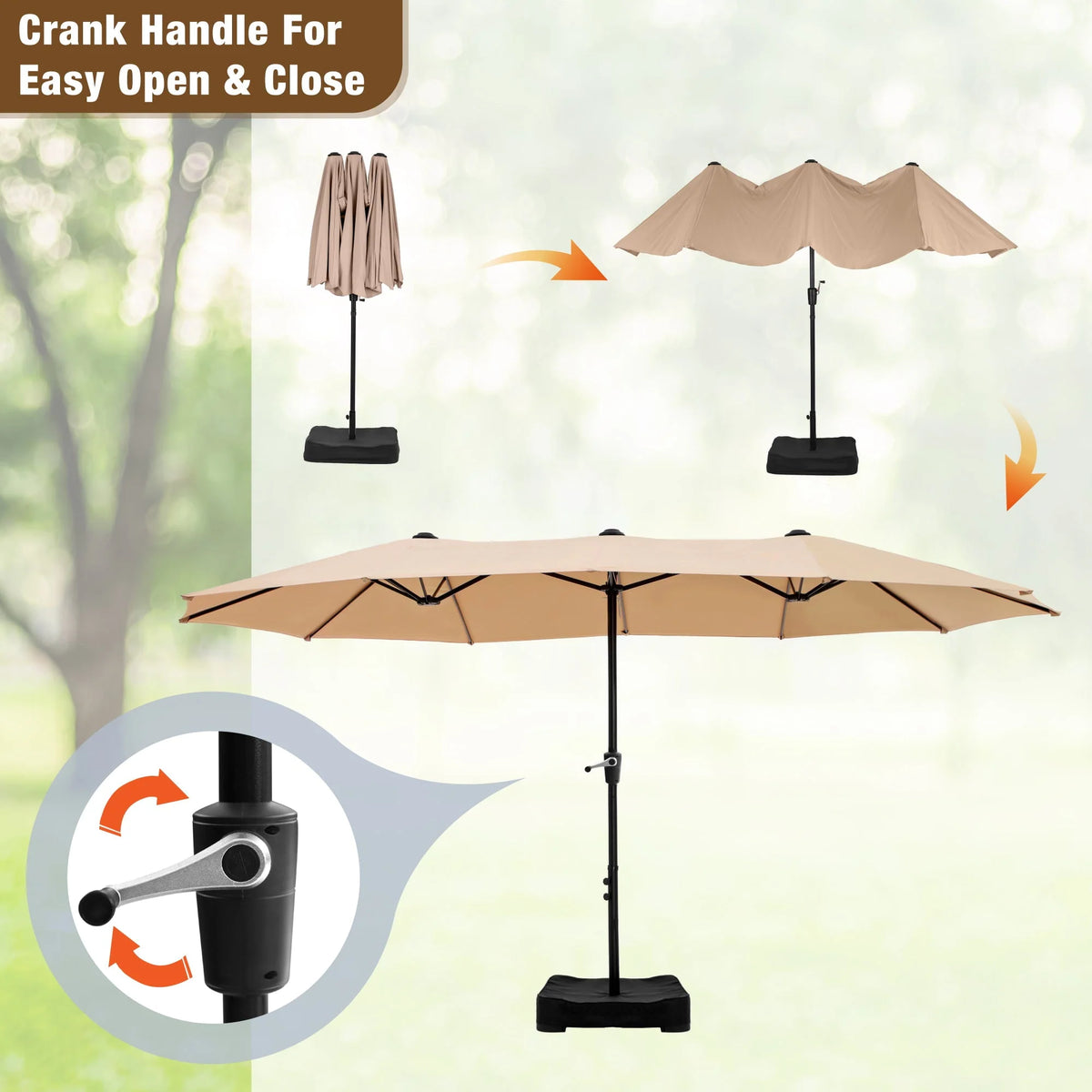 8 Pieces Outdoor Patio Dining Set with Navy Umbrella N49666