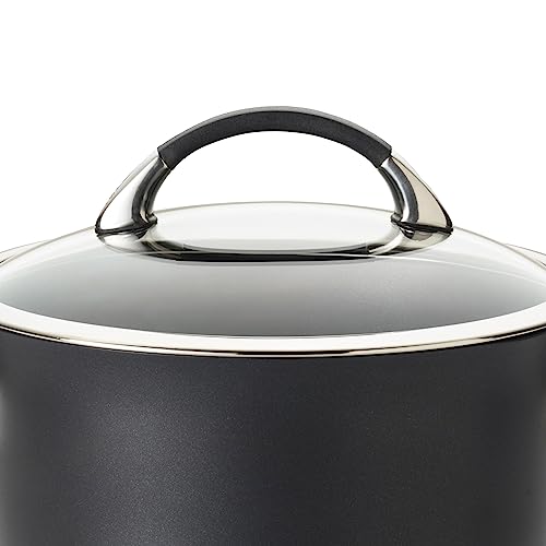 3.5 Quart Black Hard Anodized Nonstick Saucepan with Lid V630289