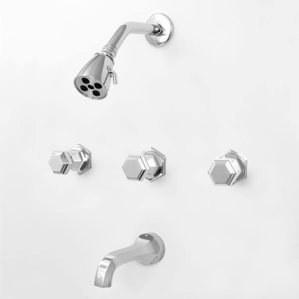 Three Valve Tub & Shower Set Polished Chrome R69367