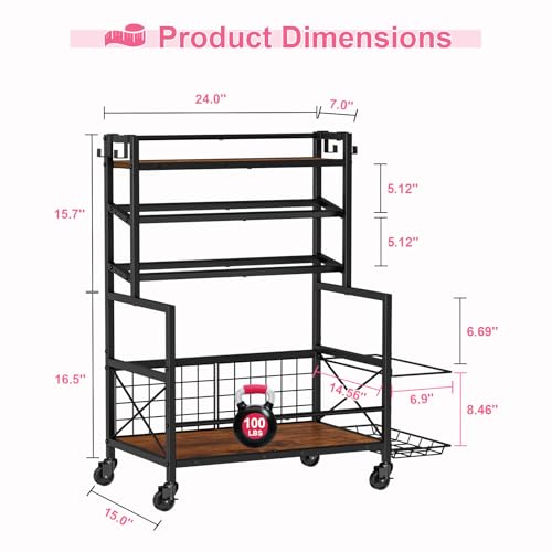 Adjustable Dumbbell Rack with Wheels and Hooks B592
