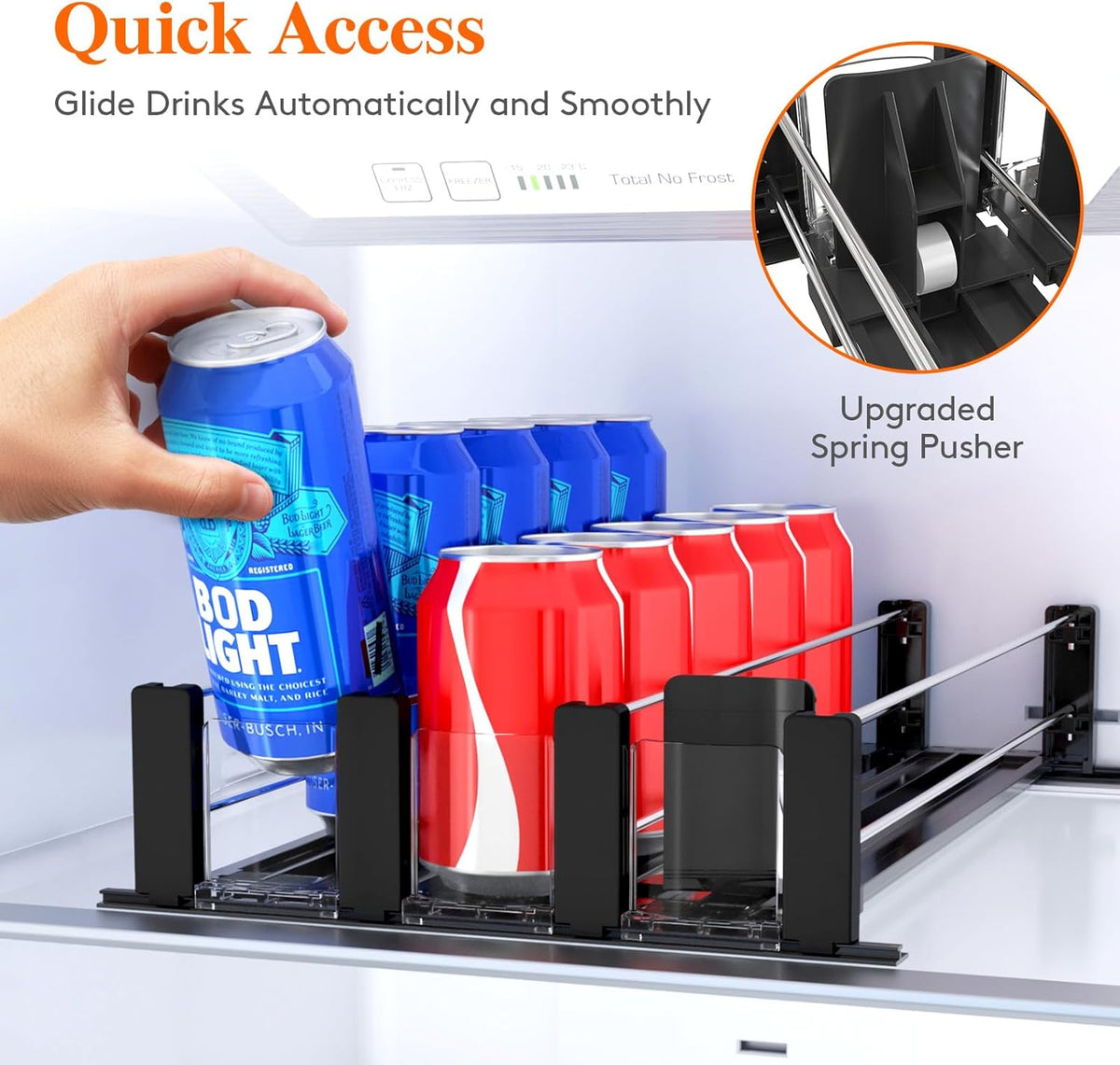 Stackable Water Bottle Organizer for Cabinet, Holds up to 15 Cans V64510