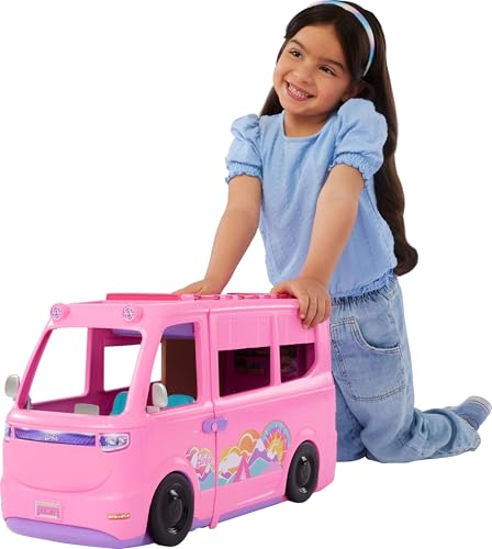 Dream Camper Playset with Roof Tent, Swing Chair, Fishing Pond, BBQ Grill & 60+ Accessories A7790