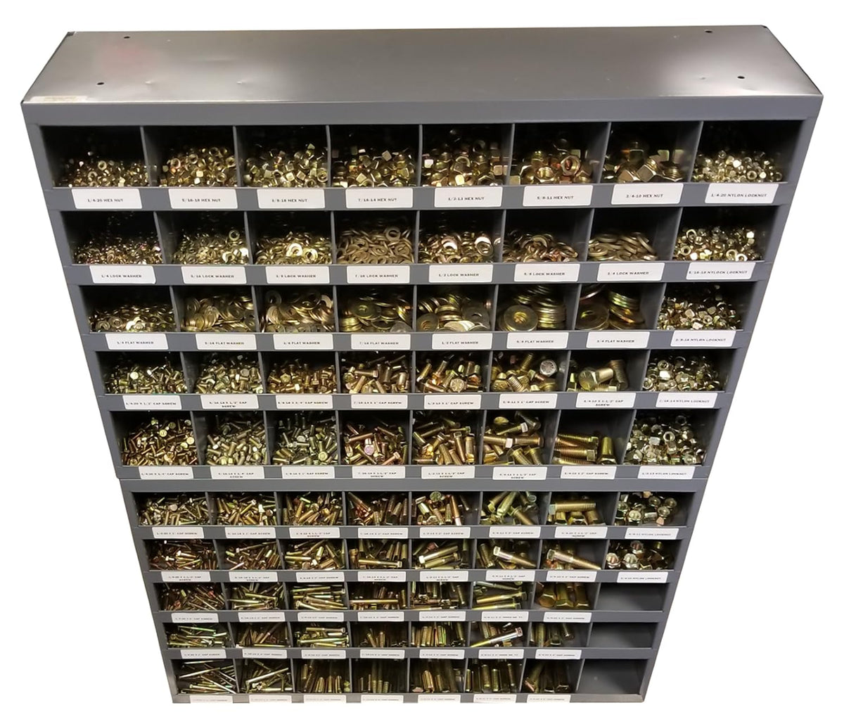 5135 Piece Grade 8 USS Hex Head Cap Screws Assortment with Bins B495