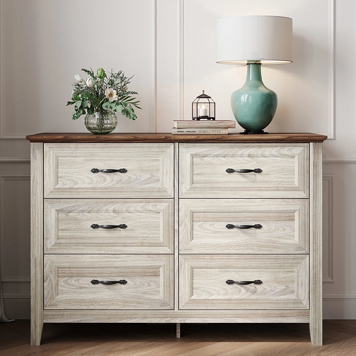 Rustic Oak 6 Drawer Dresser K83095