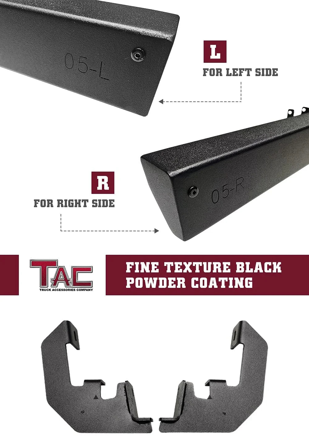 Black Off-Road Running Boards for Jeep Wrangler JK 2 Door (2pcs) Y59424