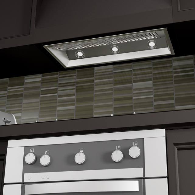 34 in. 700 CFM Ducted Range Hood Insert with Remote Blower in Stainless Steel T557