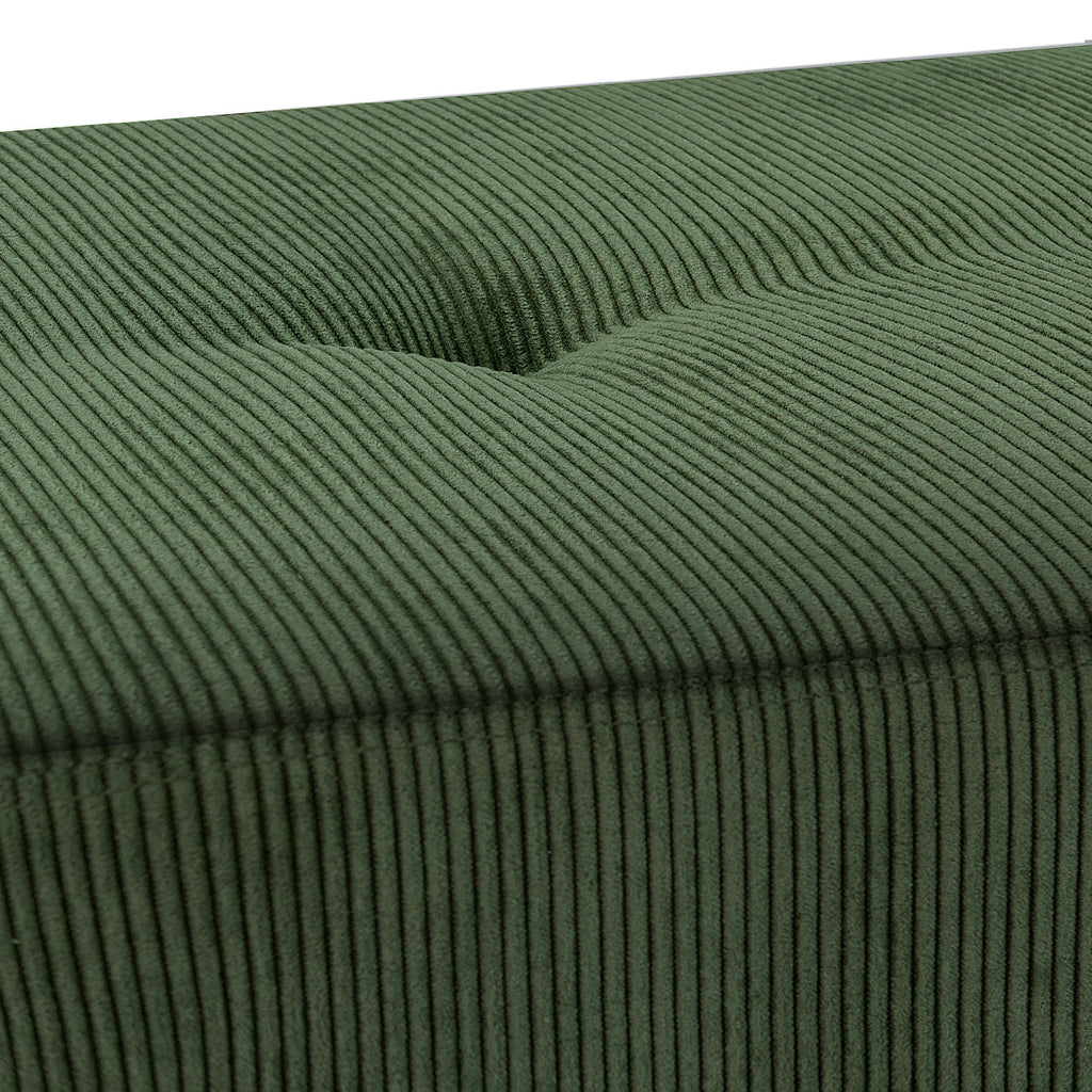 Modern Entryway Bench Corduroy Seat Green Z37090