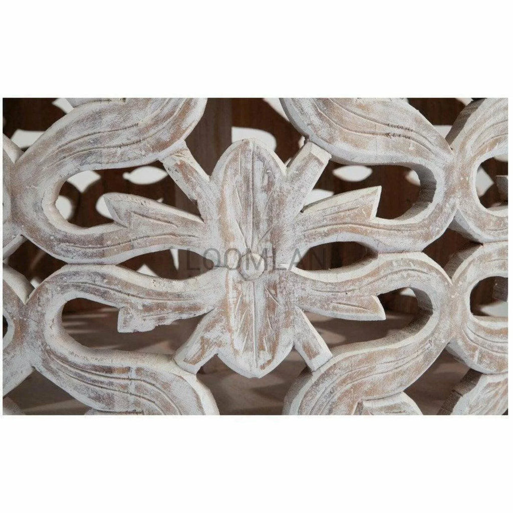 White Wash Drum Coffee Table Mango Wood Y141798