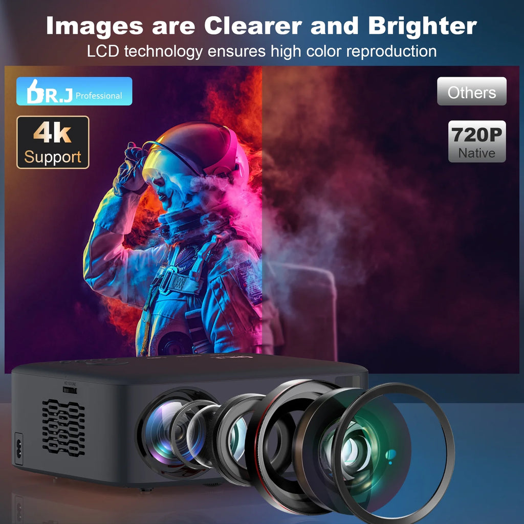 5G WiFi Bluetooth Native 1080P LCD Projector G82422