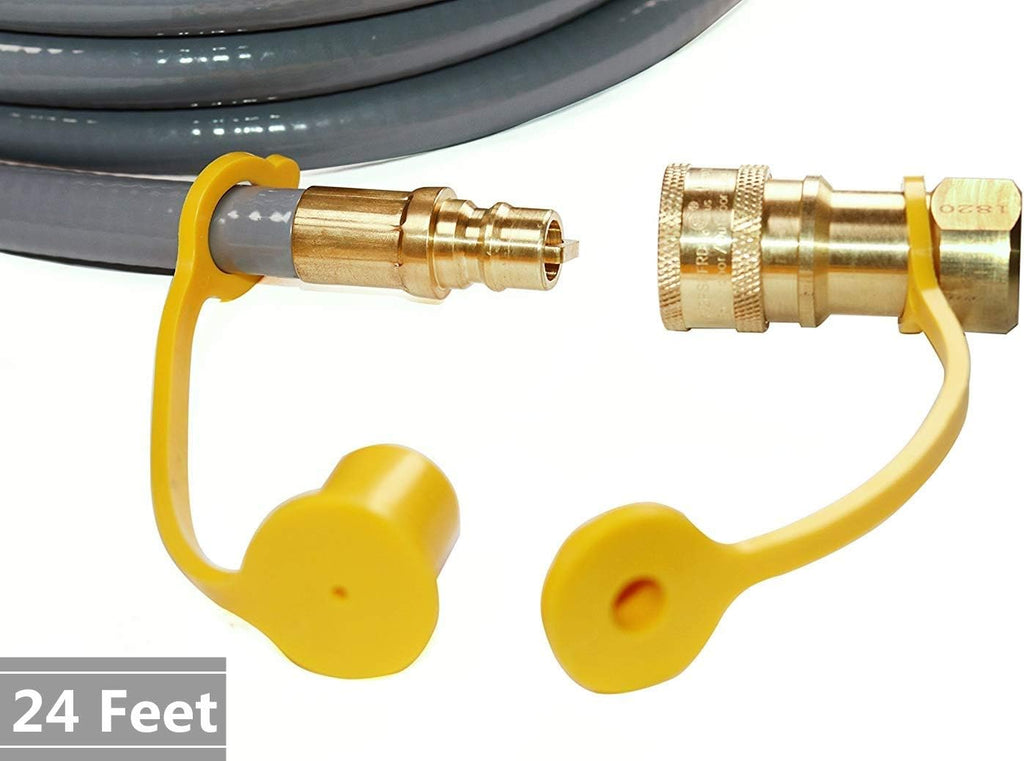 24 Feet 3/8-inch ID Natural Gas Grill Hose with Quick Connect Propane Gas Hose Assembly, CSA Certified Pack of 2 S340339