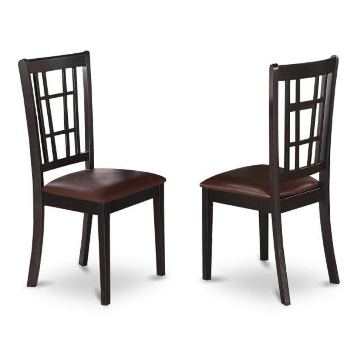 Black Faux Leather Dining Chair Pack of 2 H371