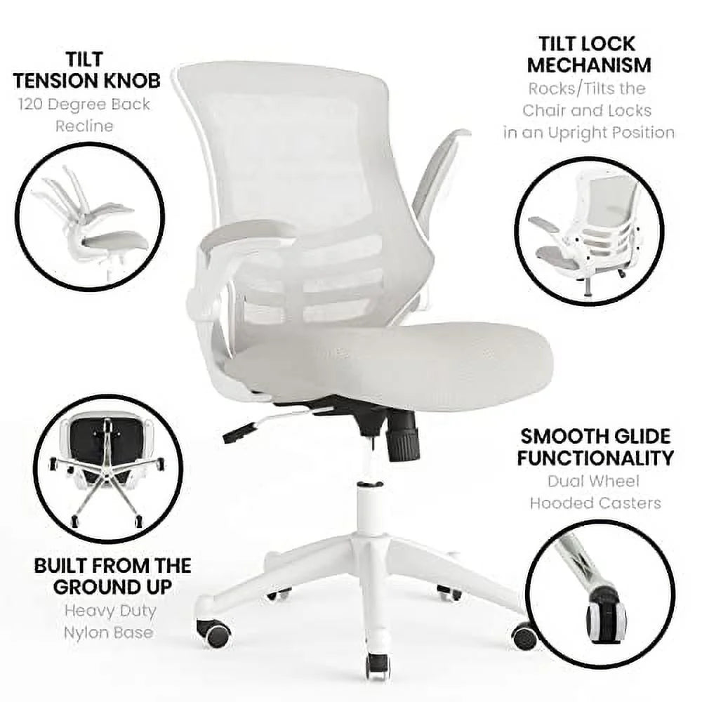 Ergonomic Mid-Back Gray Mesh Office Chair T8919
