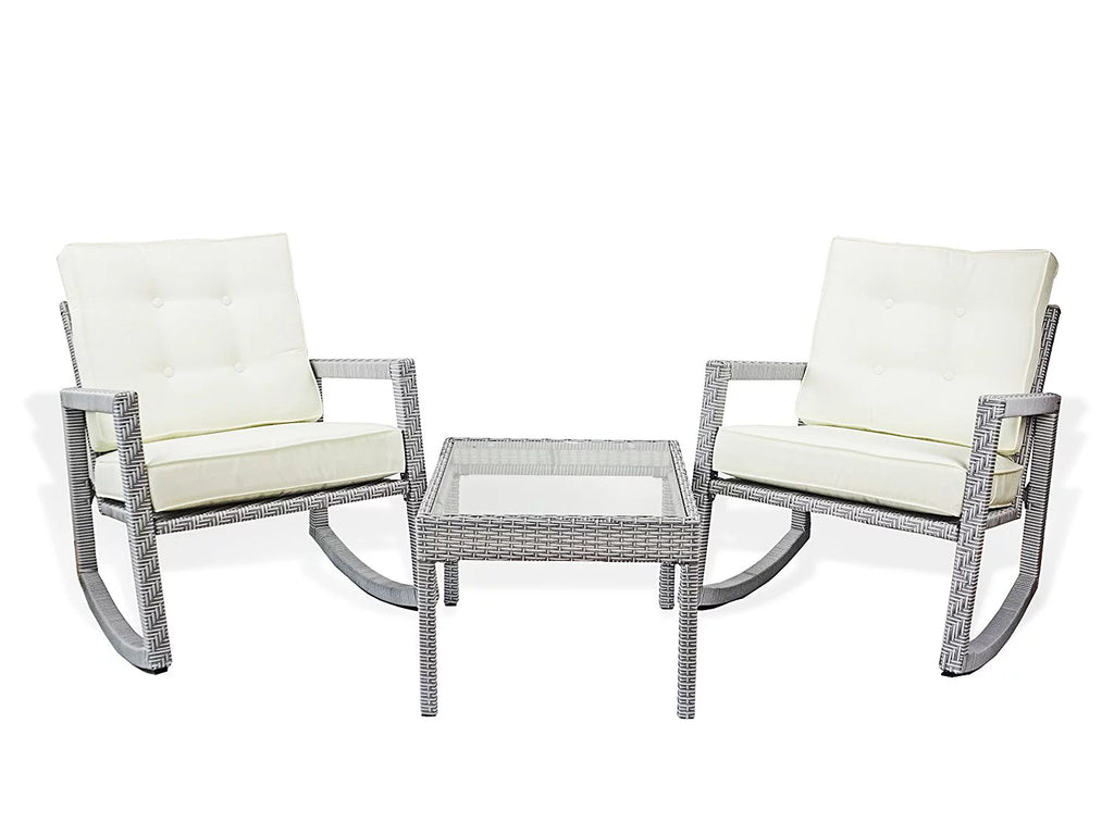 Outdoor Patio Wicker Square Coffee Table with Glass H795