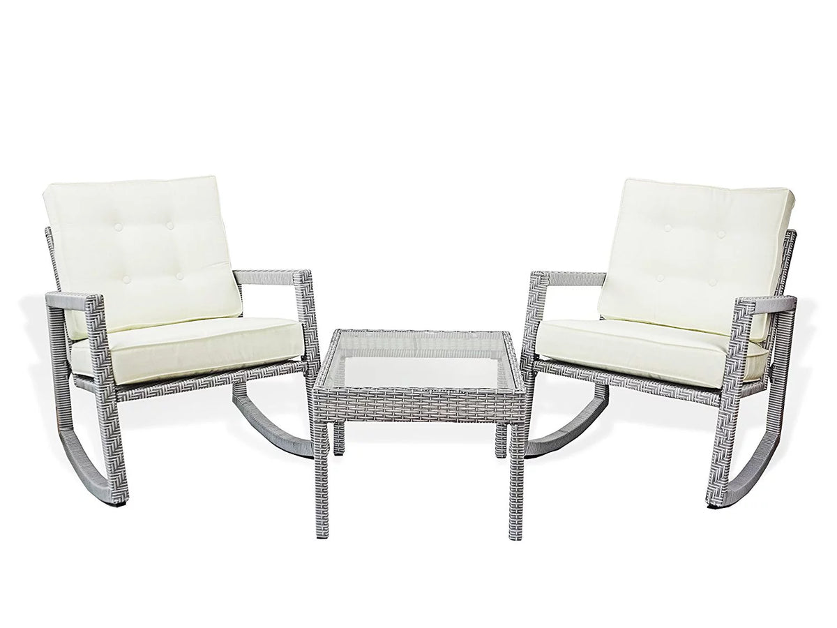 Outdoor Patio Wicker Square Coffee Table with Glass H795