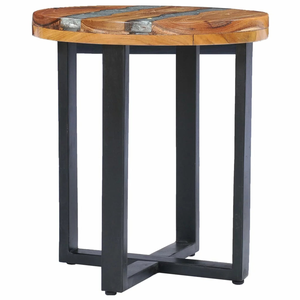 Teak Wood Polyresin Coffee Table 15.7 x 17.7 Inches I26059