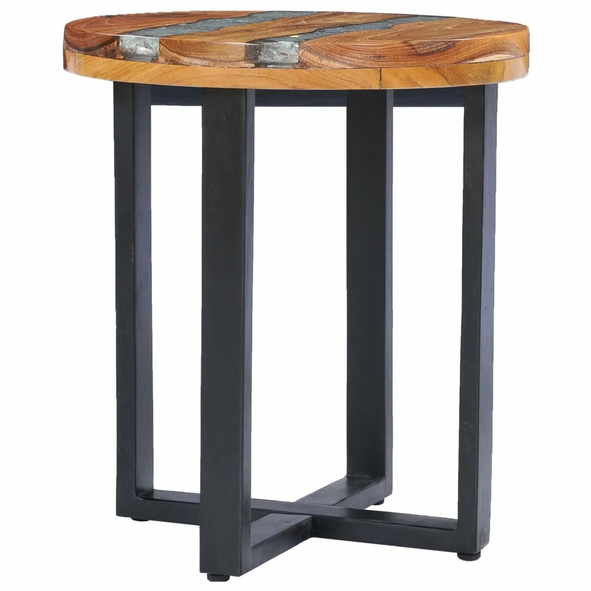 Teak Wood Polyresin Coffee Table 15.7 x 17.7 Inches I26059