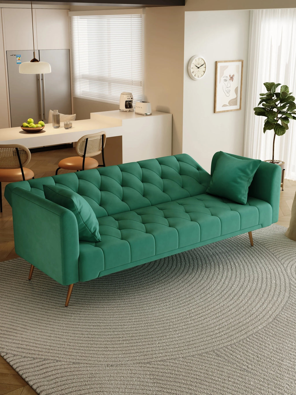 Convertible Sofa Bed Green N886