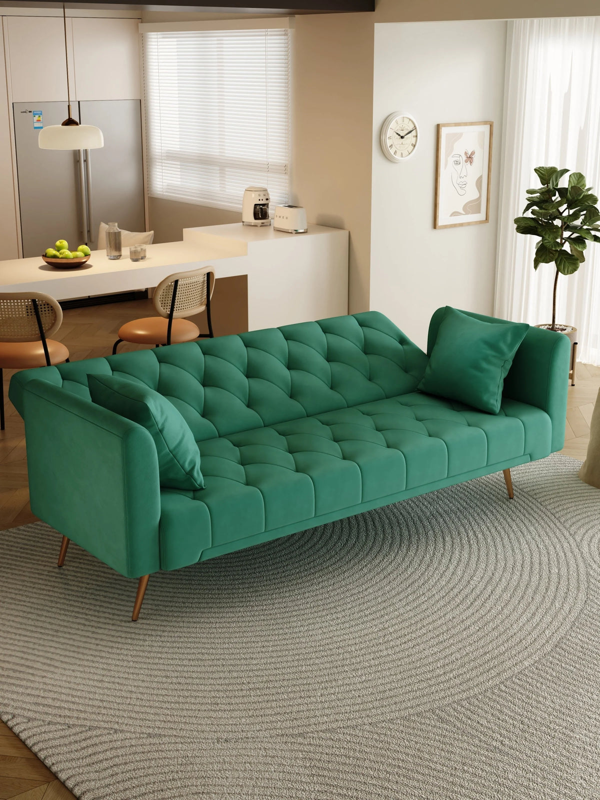Convertible Sofa Bed Green N886