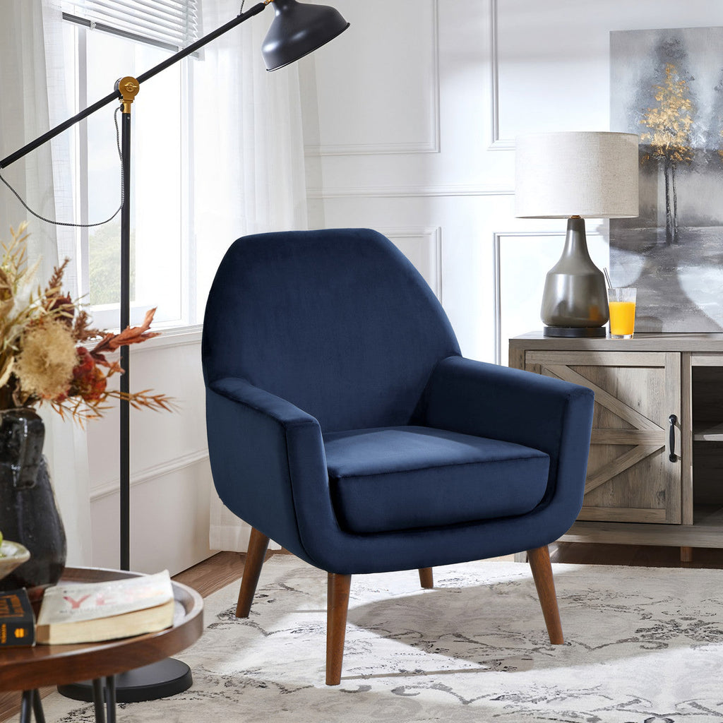 Navy Blue Velvet Armchair I39539