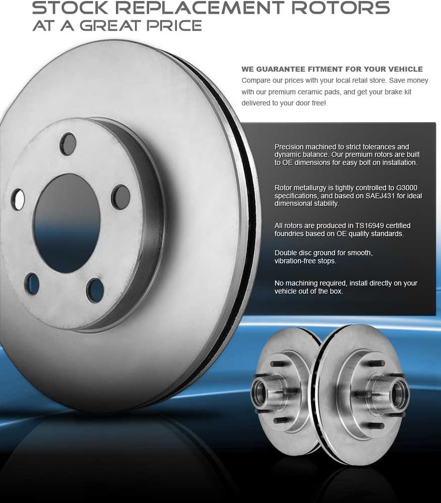 6 Lug Brake Rotors and Brake Pads with Clips Z444