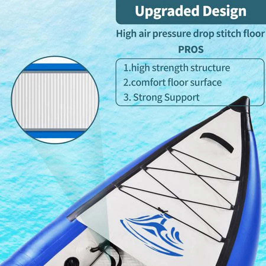 Blue Inflatable Kayak Set 2 Person with Paddle & Air Pump M946