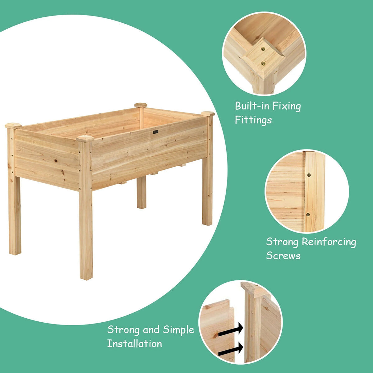 Wooden Raised Garden Bed F605023