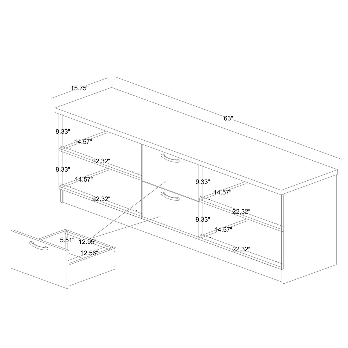 Oak Brown Finished Wood 2-Drawer TV Stand R207288