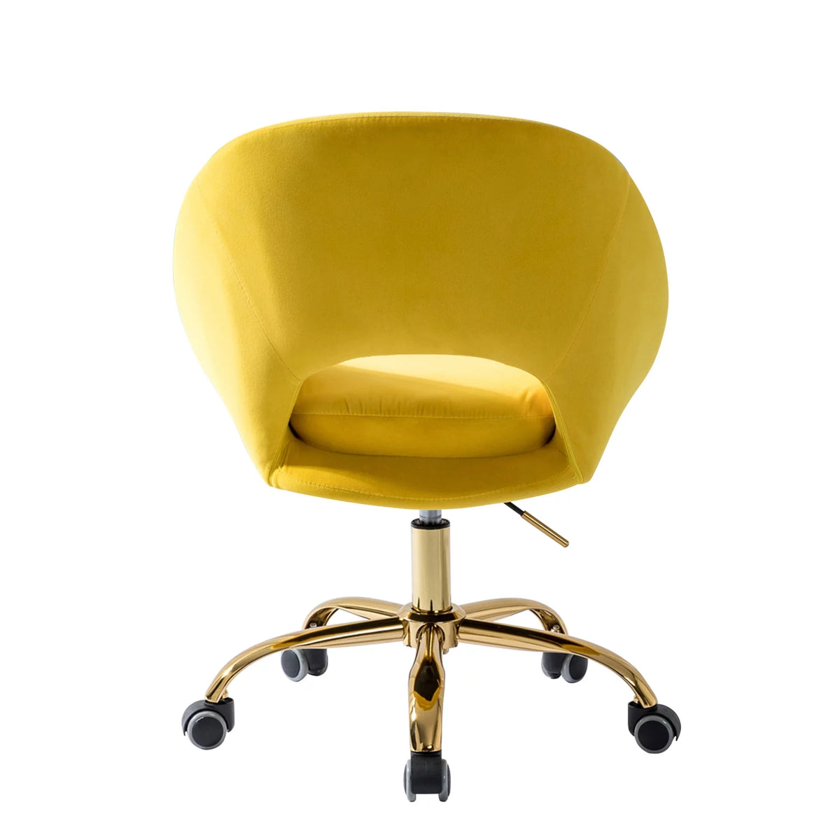 Yellow Velvet Adjustable Swivel Home Office Chair B3716