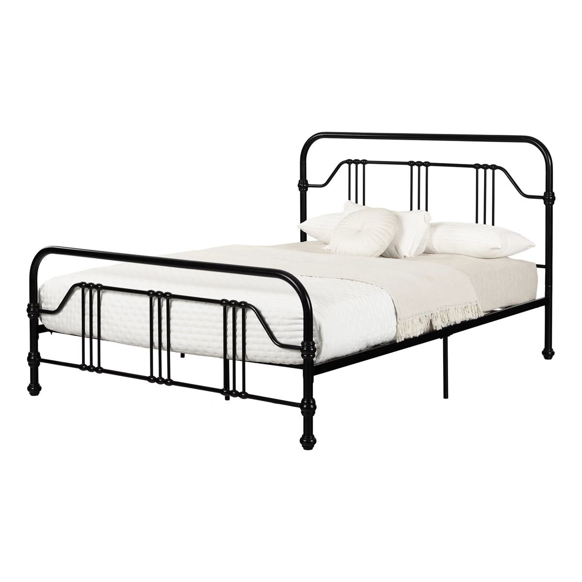 Queen Metal Platform Bed Black Y8617