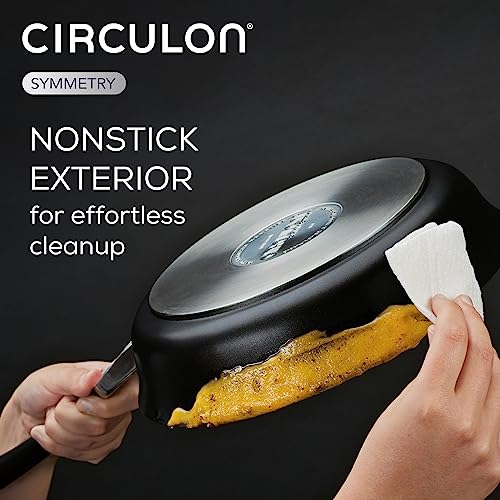 3.5 Quart Black Hard Anodized Nonstick Saucepan with Lid V630289