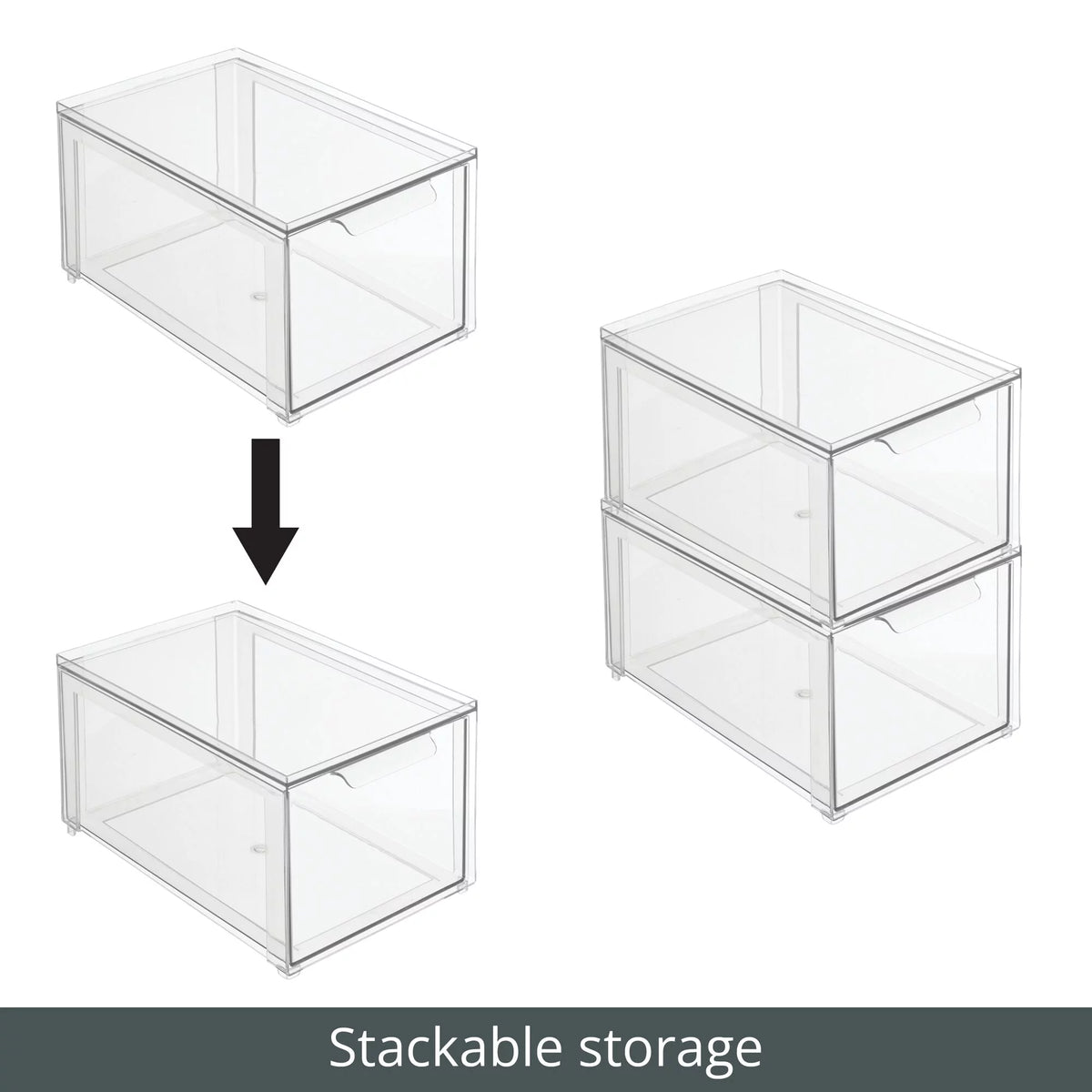 Clear Plastic Stackable Storage Organizer with Drawer O599