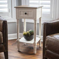 White/Medium Brown End Table Storage N229006