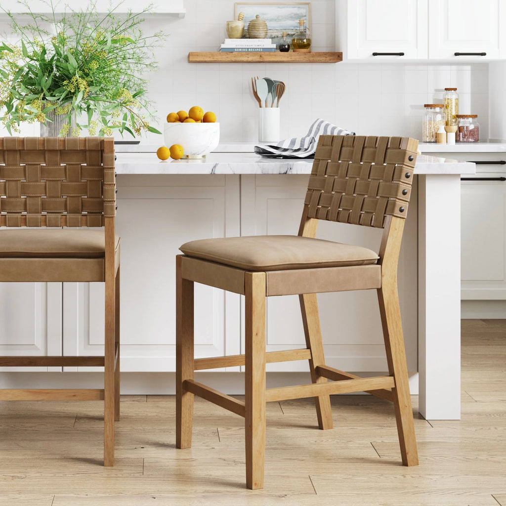 Mid-Century Modern Leather Bar Stool S702