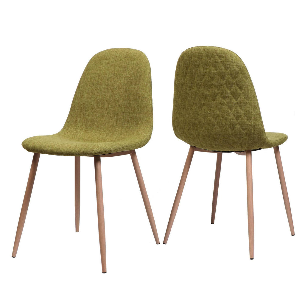 Green Fabric Dining Chair Set of 2 D74274