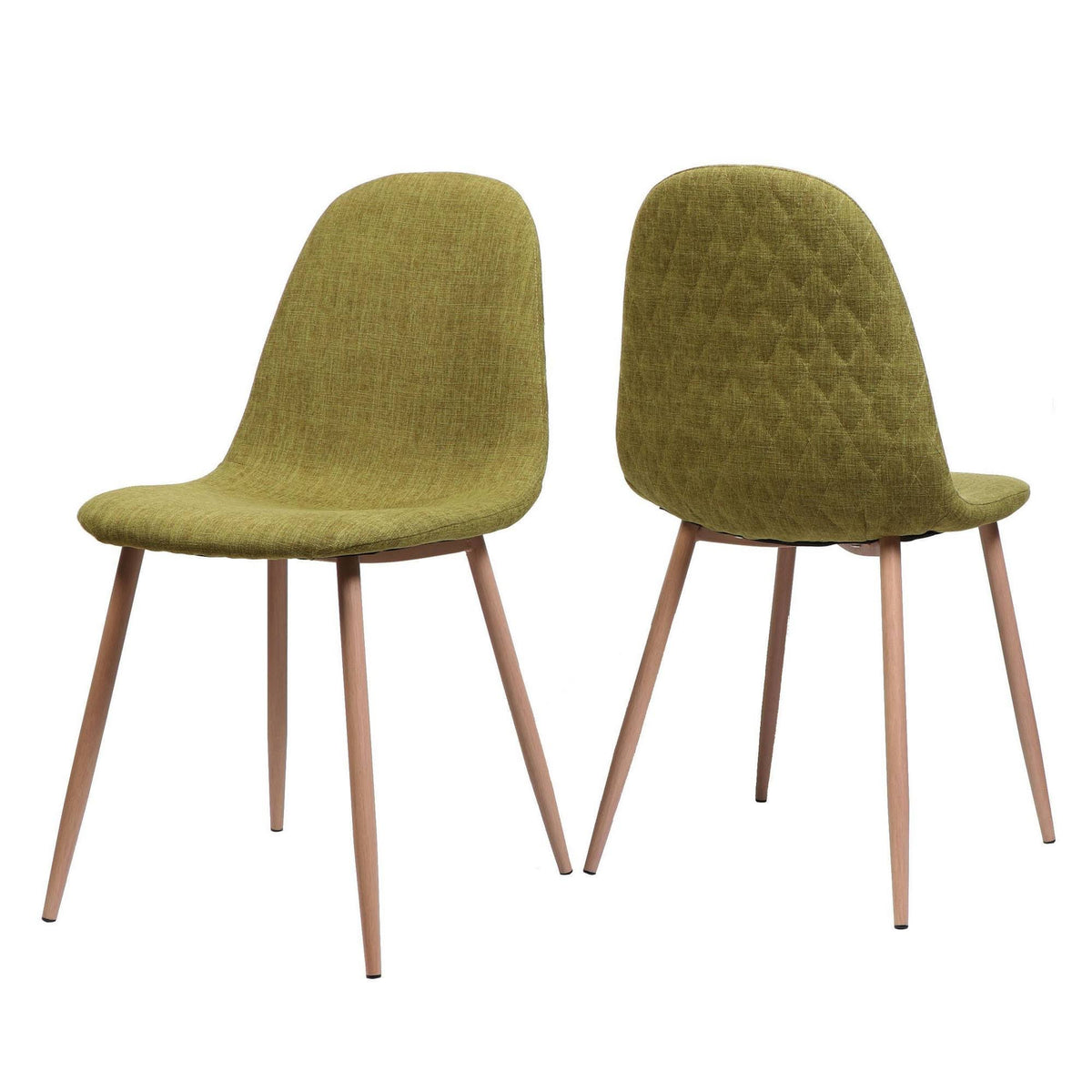 Green Fabric Dining Chair Set of 2 D74274