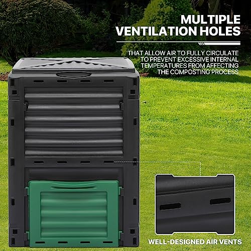 43 Gallon Dual Chamber Compost Tumbler with 2 Sliding Doors Q584875